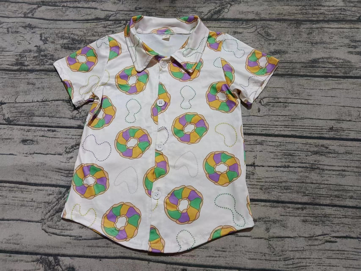 Custom moq 3 eta 6-7weeks baby boys clothes button-down short sleeve shirt