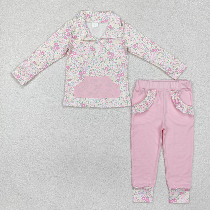 RTS NO MOQ Sibling baby girl boys clothes duck floral long sleeve pants Sets