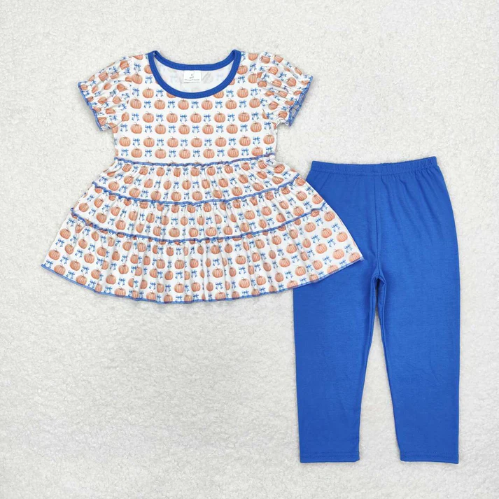 RTS NO MOQ Sibling baby girl clothes Halloween short sleeve and long sleeve pants Sets