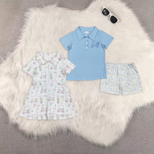 RTS NO MOQ Boys and Girls Summer short sleeve shorts sets and yoga dress