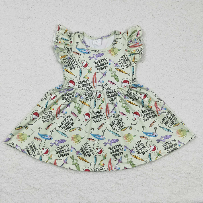 RTS NO MOQ baby Girls Clothes fishing short sleeve pants Sets and dress