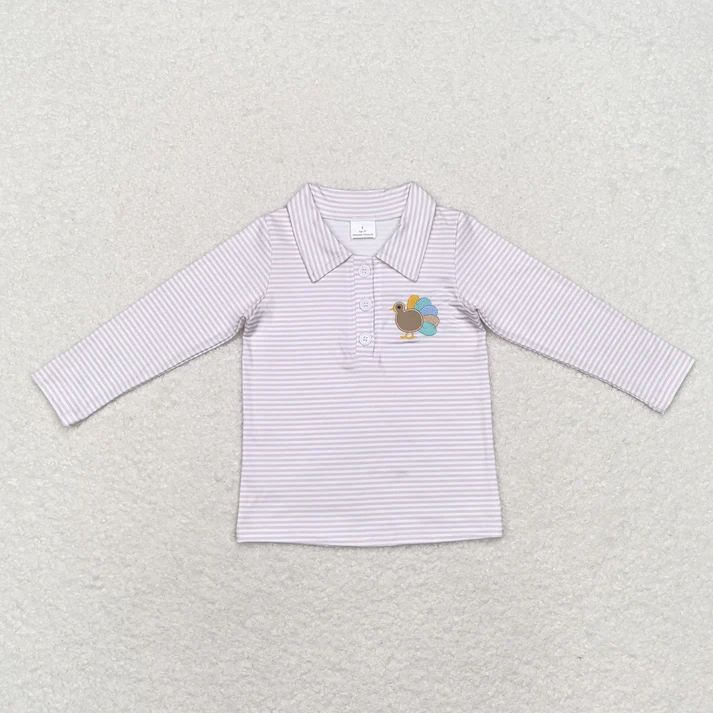 RTS NO MOQ Sibling baby boy clothes embroidery western duck farm zipper long-sleeved tops