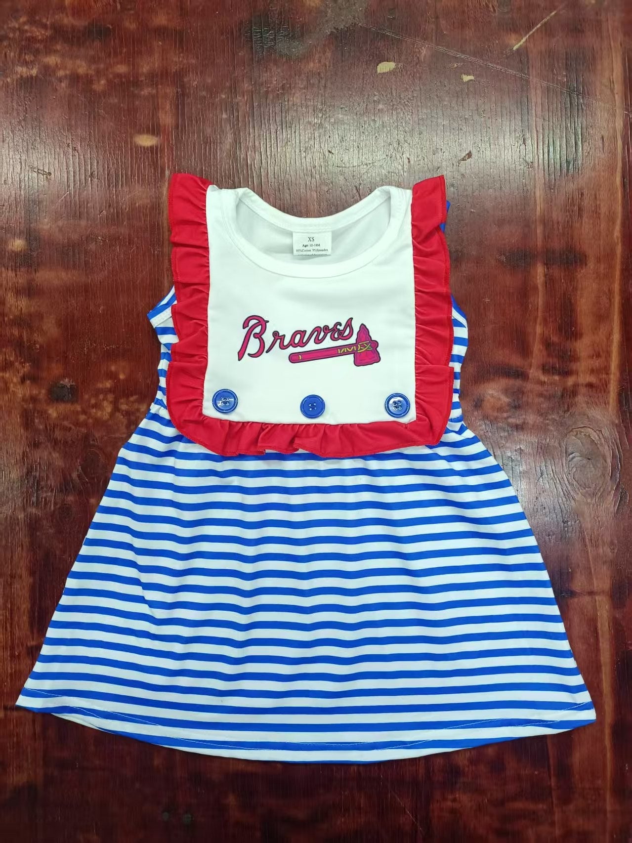 Custom moq 3 eta 6-7weeks baby girl clothes team stiriped sleeveless dress