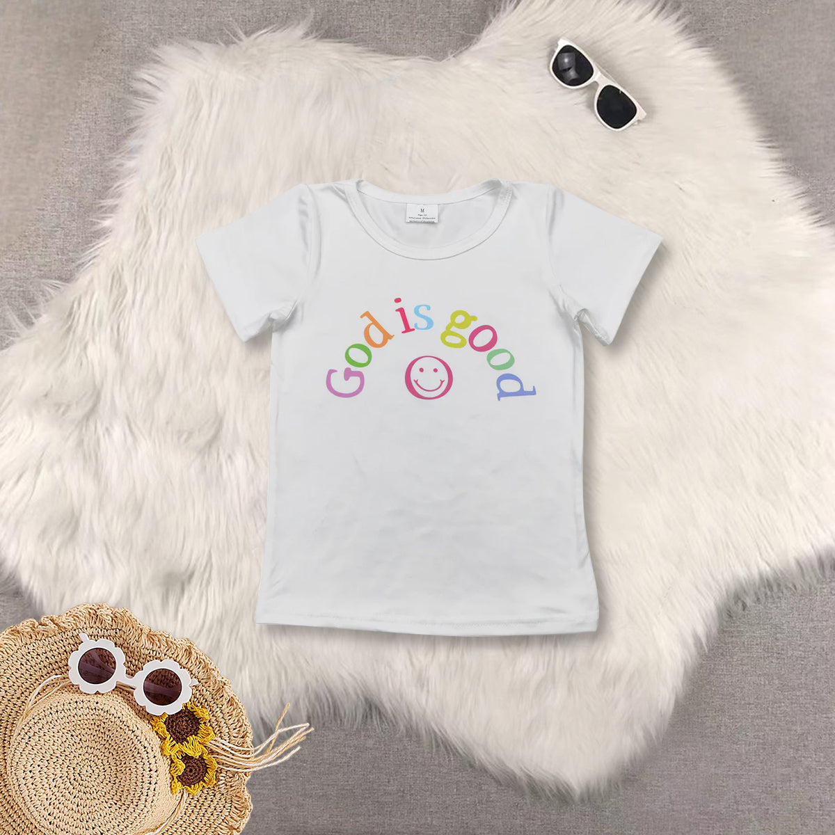 rts no moq god is good short-sleeved top Pink striped pants sets