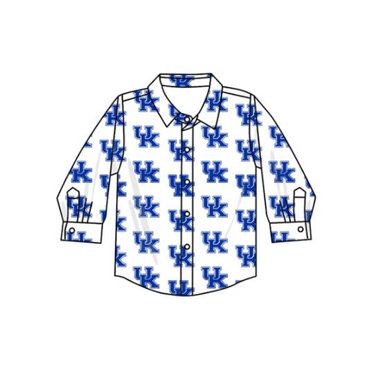Custom moq 5 each style eta 6-7weeks baby girl clothes team blue long sleeve tops-25.7.15