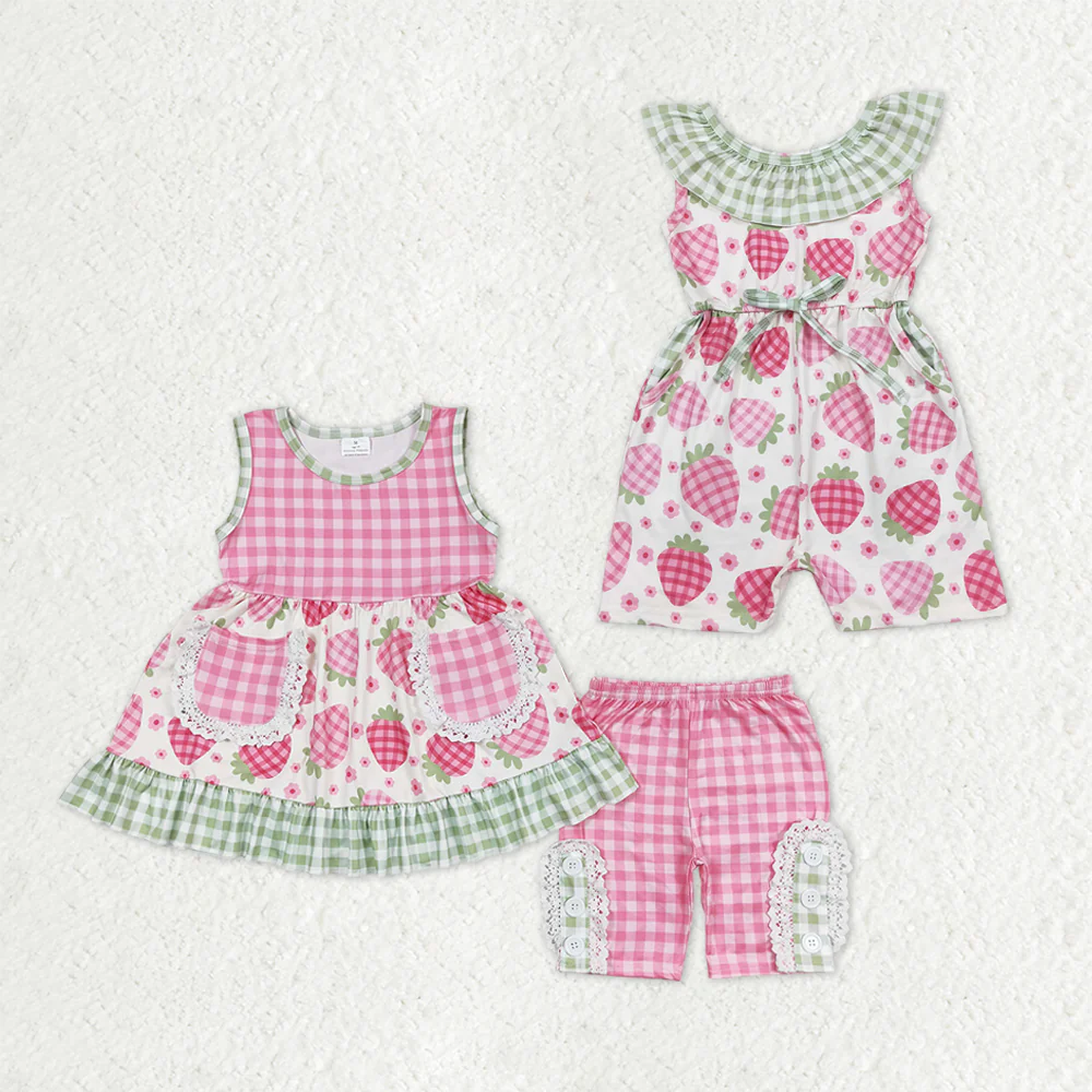 RTS Sibling baby girl clothes Short Sleeve Shorts sets and jumpsuit