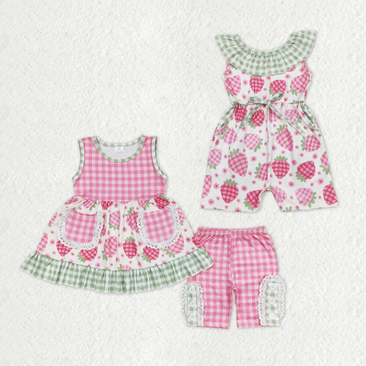 RTS Sibling baby girl clothes Short Sleeve Shorts sets and jumpsuit