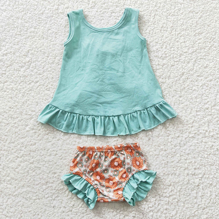 RTS NO MOQ baby girls clothes short sleeve briefs sets