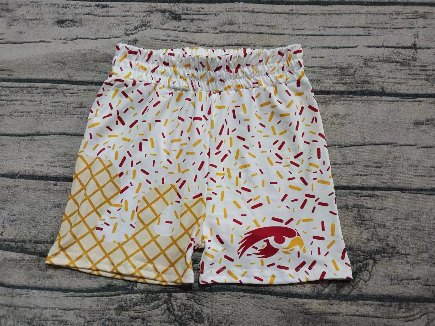 Custom moq 3 eta 6-7weeks kids clothes Gold white Beach Summer Shorts