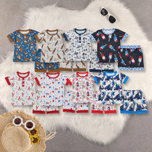 RTS no moq baby Boys clothes summer Short Sleeve Shorts sets