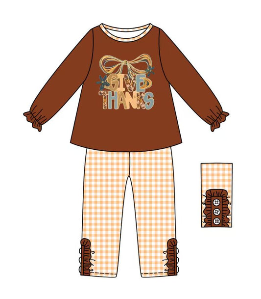 Custom moq 5 mix size eta 6-8weeks baby girl clothes bow long sleeve pants set -25.9.11