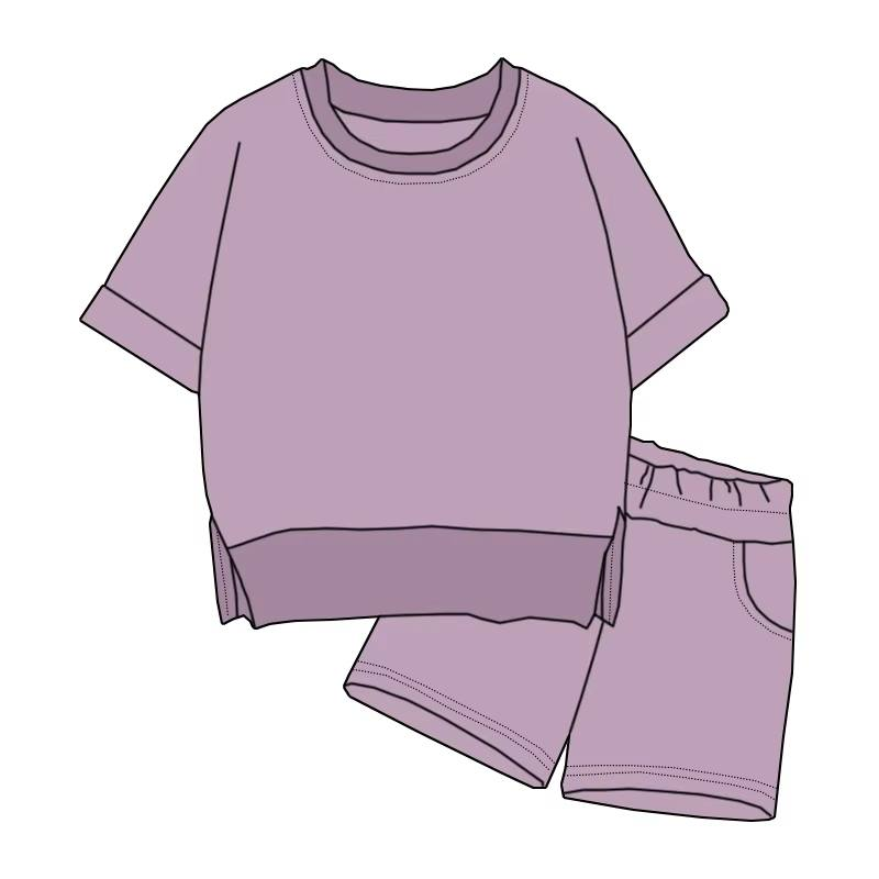 Custom moq 5 each style eta 6-7weeks baby girl clothes short sleeve shorts sets-25.7.24