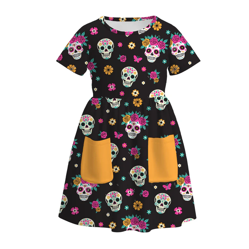 Custom moq 5 each style eta 6-7weeks baby girl short sleeve shorts set and dress and adult pants