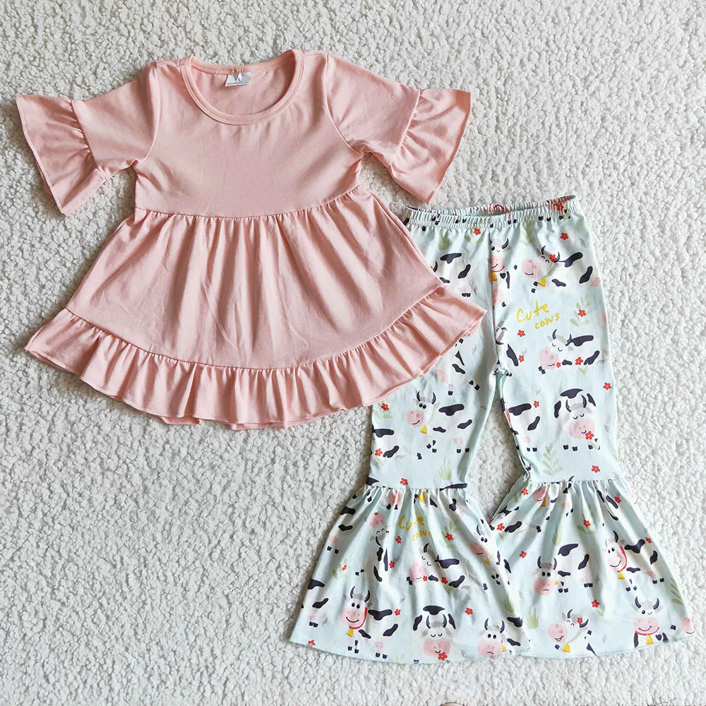 RTS NO MOQ Sibling Baby girls Clothes long-sleeved pants sets
