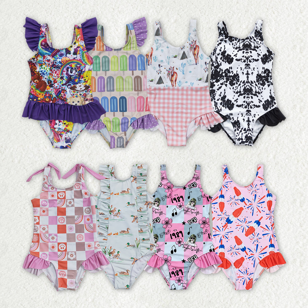 RTS NO MOQ baby girl clothes Short Skirt Set & Swimsuit