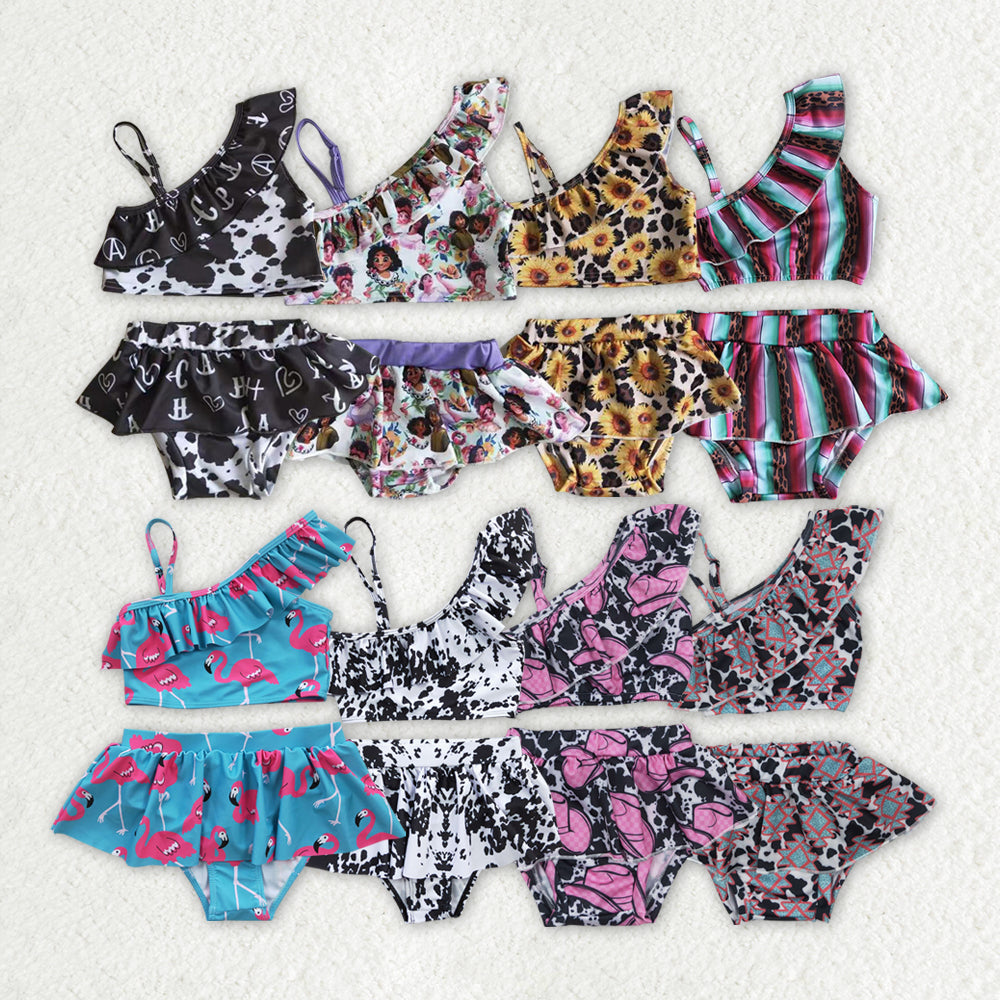 RTS NO MOQ baby girl clothes Short Skirt Set & Swimsuit