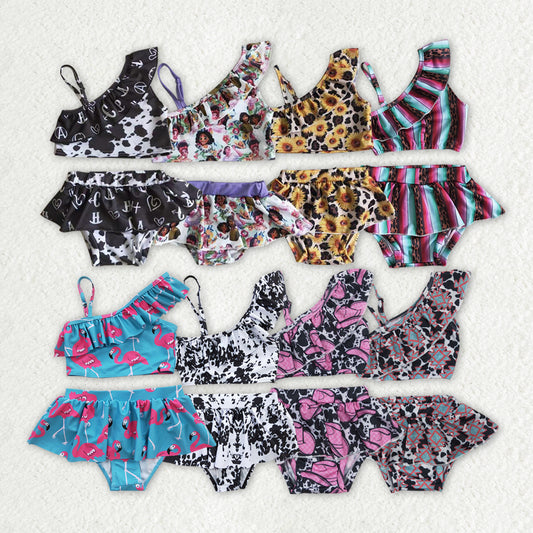 RTS NO MOQ baby girl clothes Short Skirt Set & Swimsuit