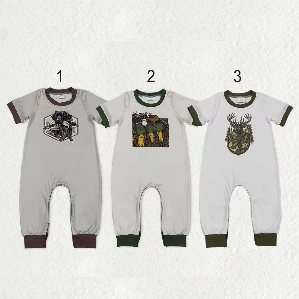 RTS NO MOQ Sibling Baby boy clothes duck short-sleeved rompers
