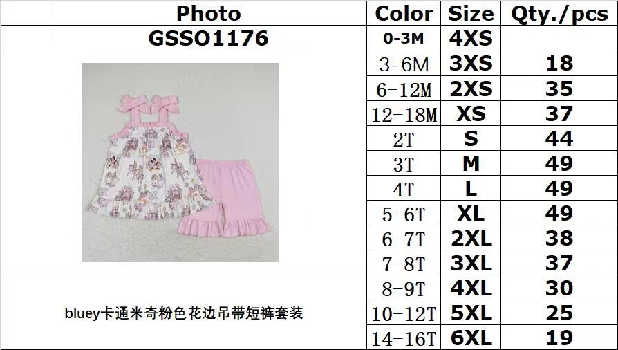 Cute Clothes GSSO1176  pink Strap shorts suit