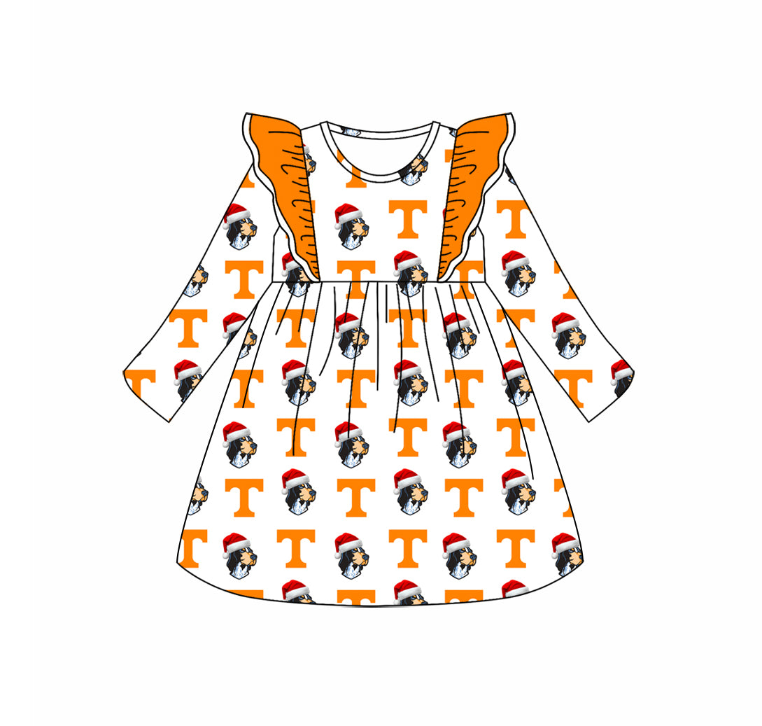 Custom moq 3 eat about 6-8 weeks orange   Long Sleeve Skirt Team Sports Girls