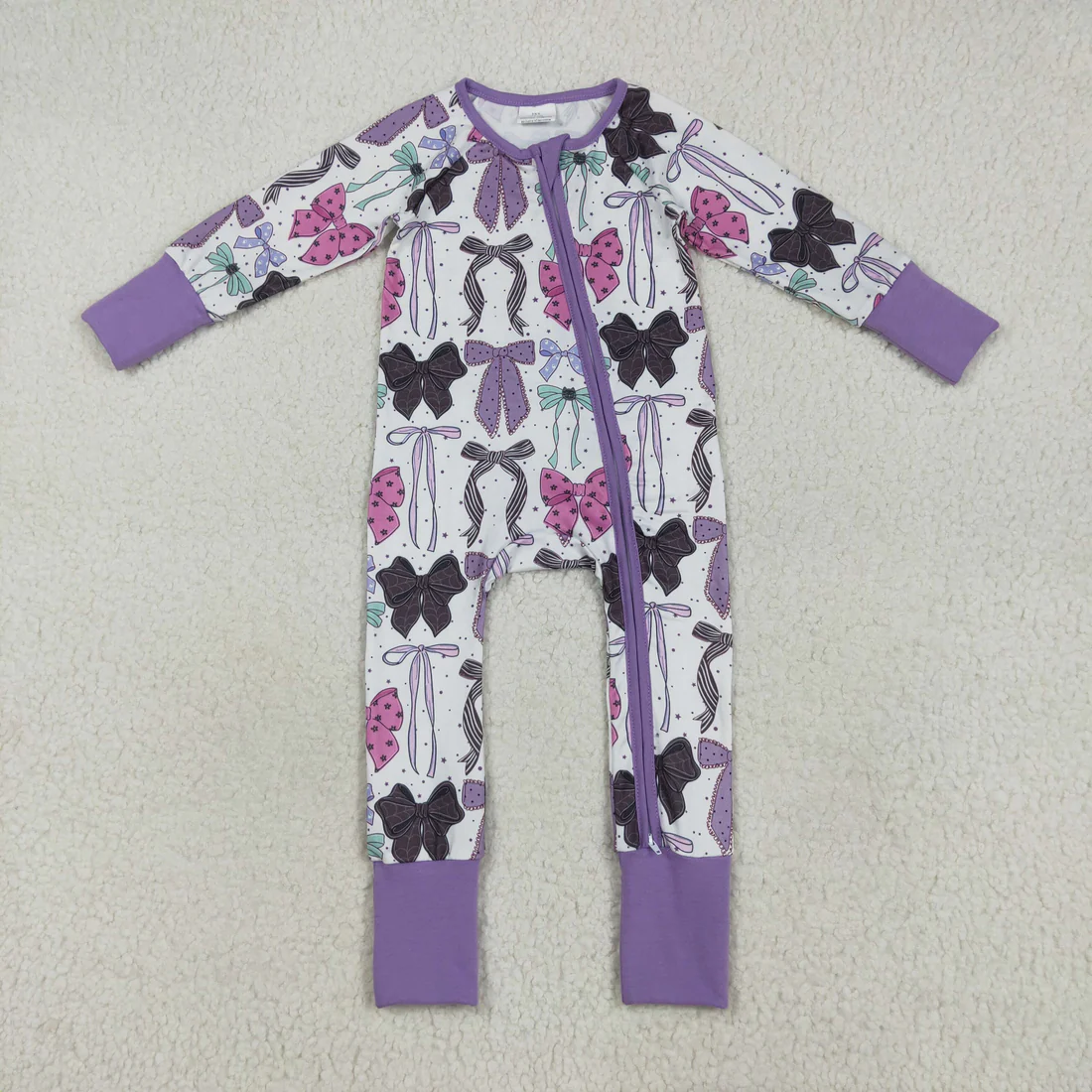 RTS NO MOQ Sibling Baby boy girls clothes bow long-sleeve rompers