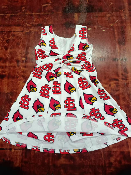 Custom moq 3 eta 6-7weeks baby girl clothes team red sleeveless dress-25.5.9