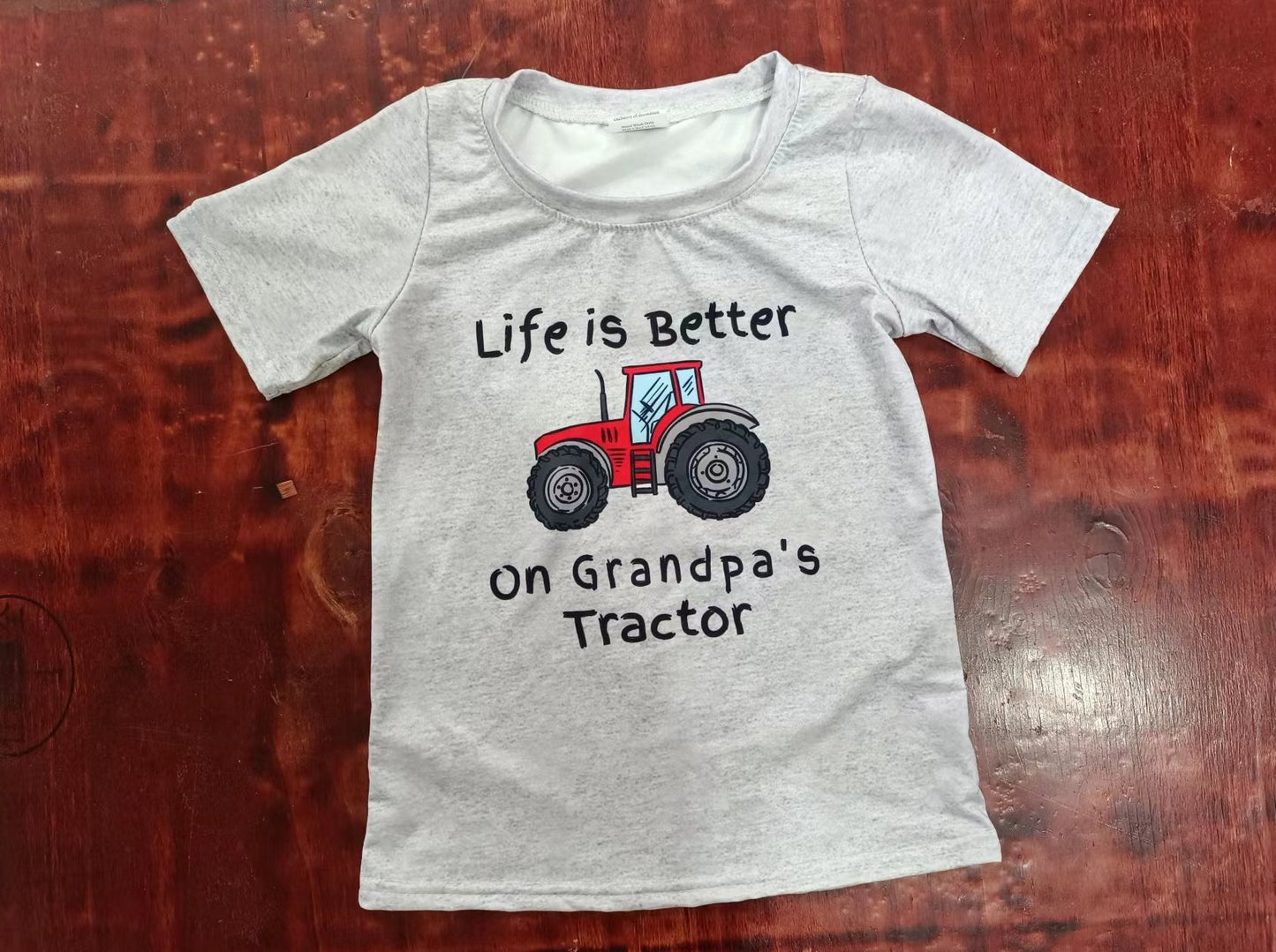 custom moq 5 eta 4-6 weeks mix size baby boys clothes beige short sleeve Top