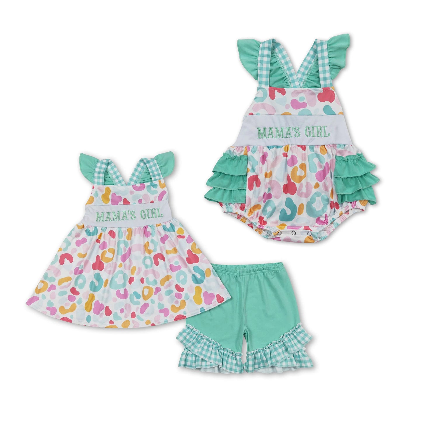 Baby Girl clothes embroidery MAMA GIRL Shirt Shorts Summer Rompers Outfits Romper Clothes Sets