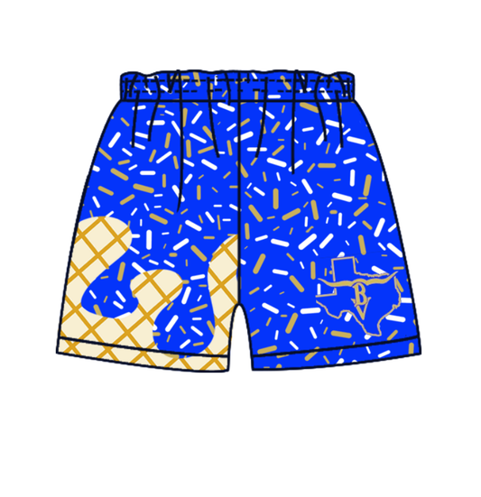 Custom moq 5 mix size milk silk baby boy clothes team blue summer shorts-25.7.23