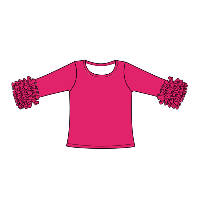 Deadline October 30 custom no moq eta 6-8weeks Rose Pink Pleated Cuff Long Sleeve Top