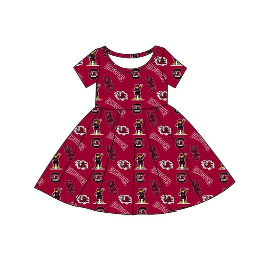 custom moq 5 eta 6-7weeks Clothes duck red short-sleeved dress