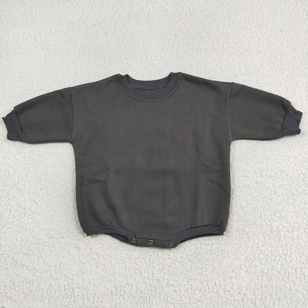 RTS NO MOQ Sibling baby girl boys clothes Fleece-lined long-sleeved bodysuits