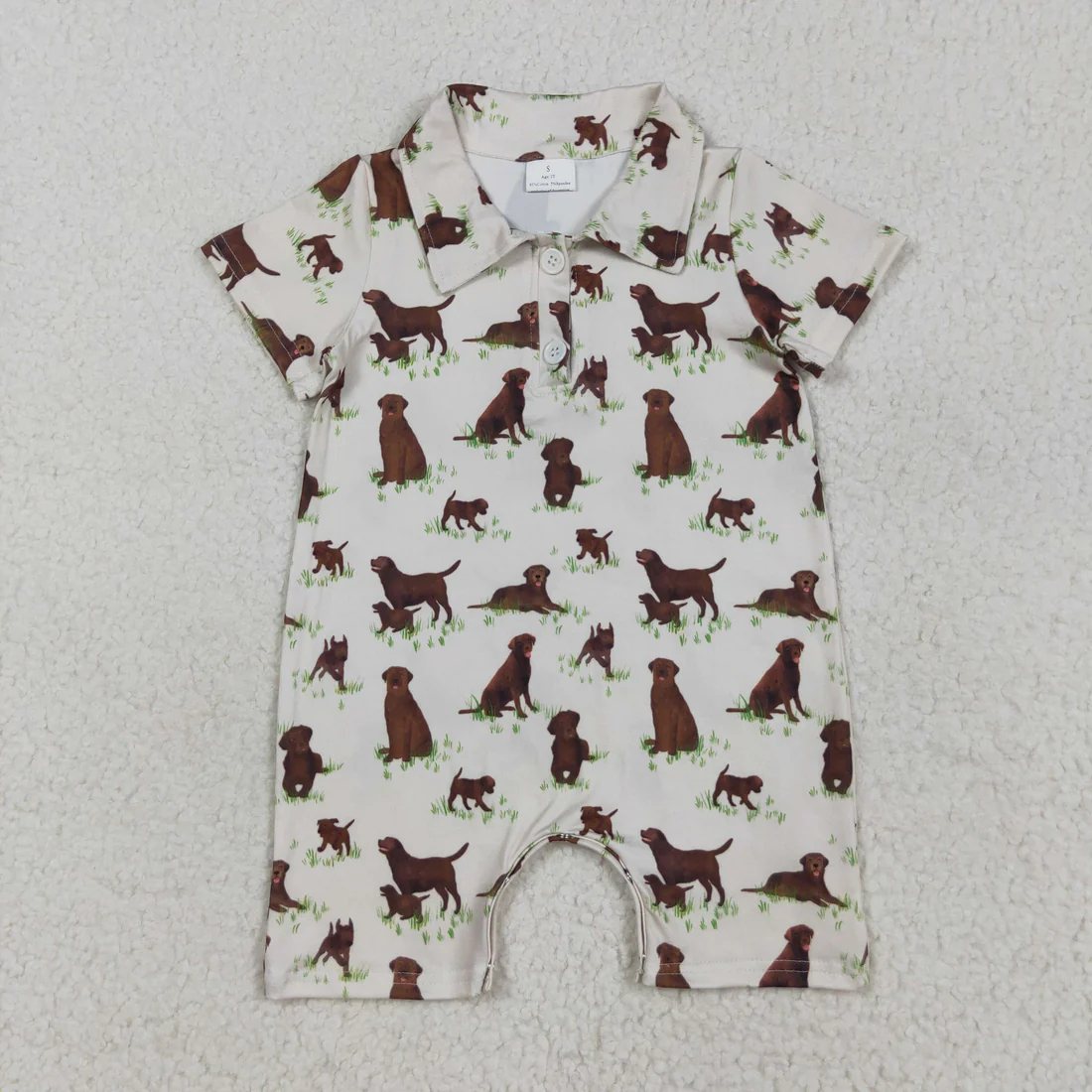 RTS NO MOQ Sibling baby boy clothes puppy short sleeve top and romper