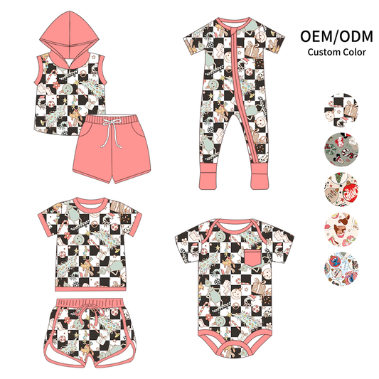 Custom moq 5 each style eta 6-7weeks baby girl clothes short sleeve shorts sets and sets 2 and romper 1 and romper 2-25.7.14