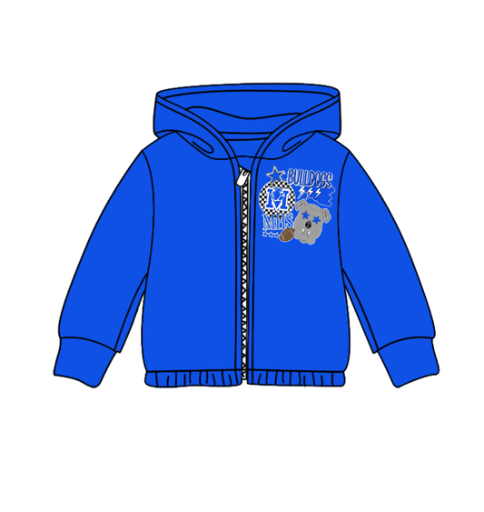 Custom moq 5 mix size milk silk baby girls clothes team blue hooded long sleeve top-25.8.5
