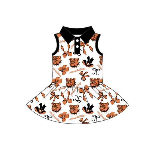 Custom moq 5 each style eta 6-7weeks baby girl clothes team sleeveless dress-25.7.23