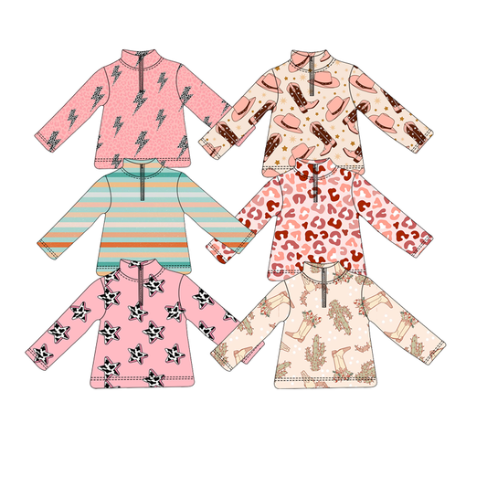 Custom moq 5 each style eta 6-7weeks baby girl clothes long sleeve top 6-25.8.15