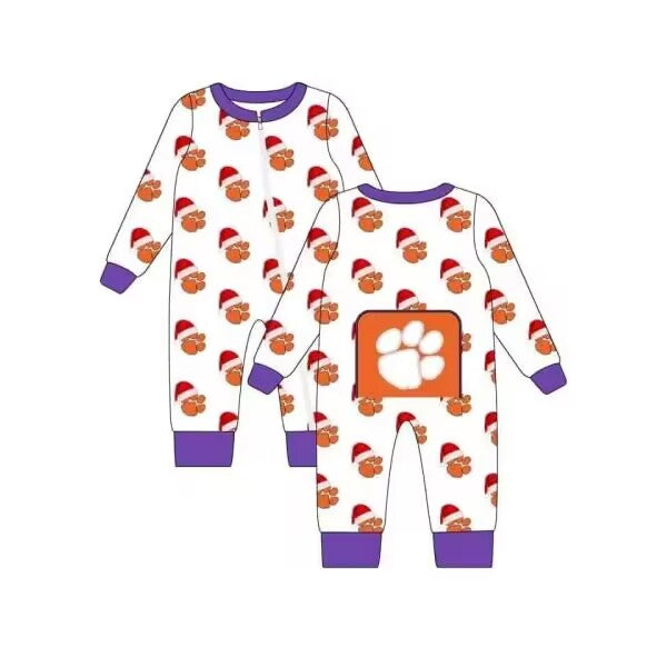 custom moq 3 eta 4/6 weeks baby boys clothes team orange long sleeve jumpsuit