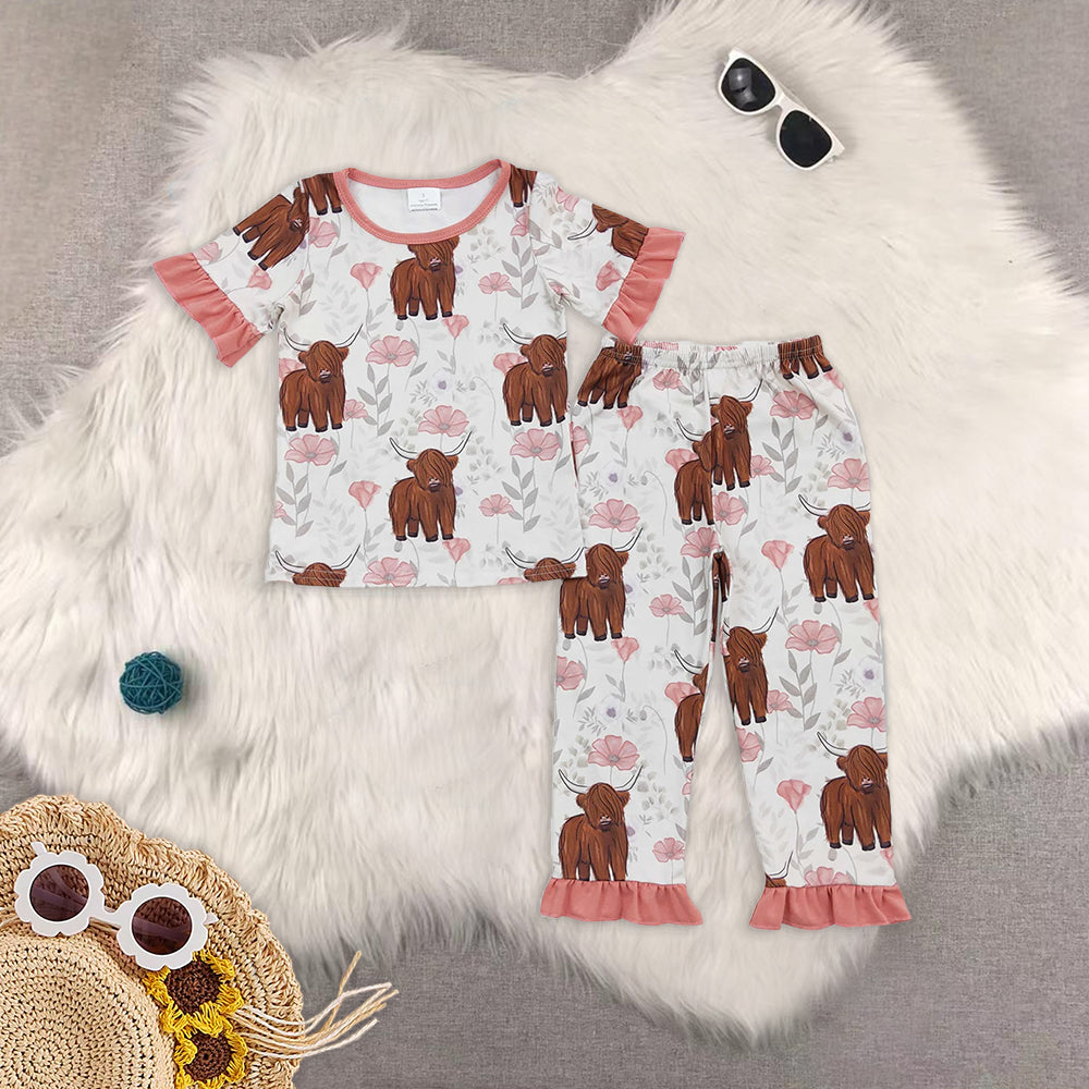 RTS NO MOQ Girls short sleeve pants Sets