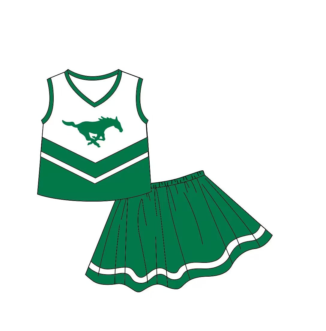 custom moq 5 tat about 4-6 weeks baby girls clothes team green summer outfits