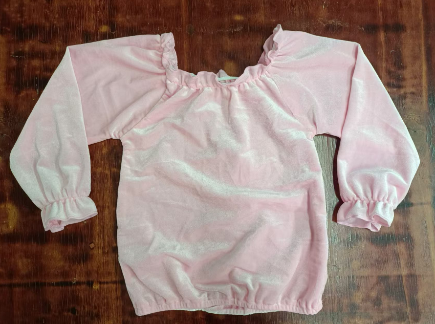 Custom moq 3 eta 6-7weeks Pink Corduroy Long Sleeve Top