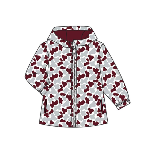 Custom moq 5 mix size milk silk baby girls clothes team brick red hooded long sleeve top-25.8.7