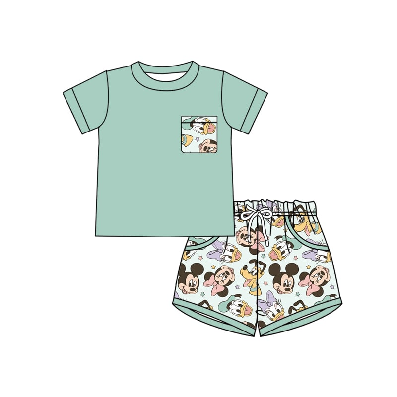 Custom moq 3 eta 6-7weeks Summer boys short sleeve shorts suit
