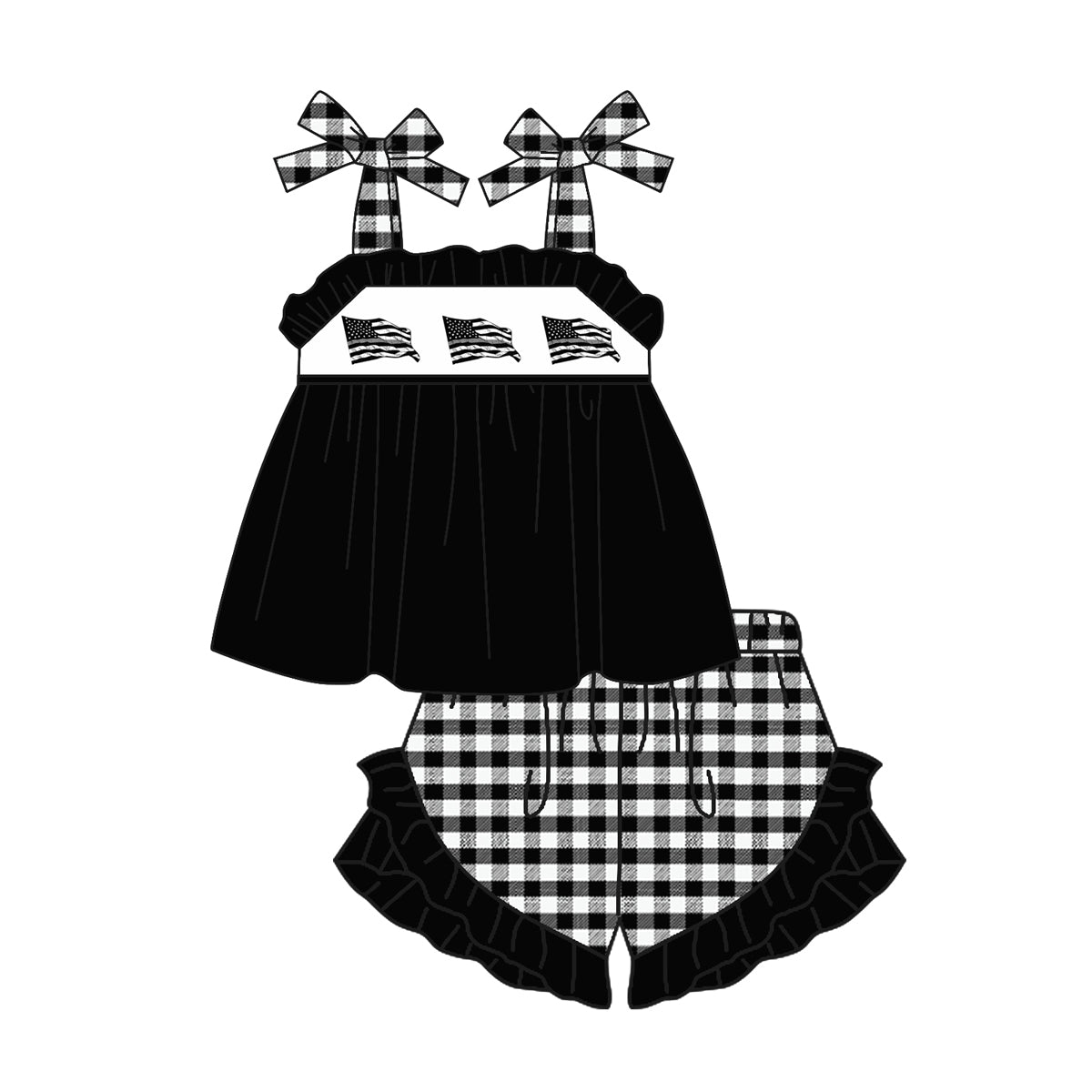 Deadline: May 24 custom no moq eta 5-6week Summer black flag short sleeve shorts suit