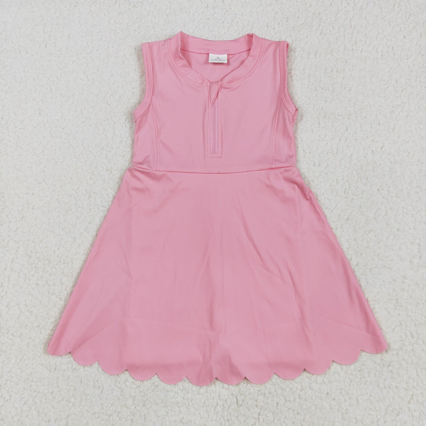 RTS NO MOQ GSD2087 Pure rose red zippered yoga sleeveless dress
