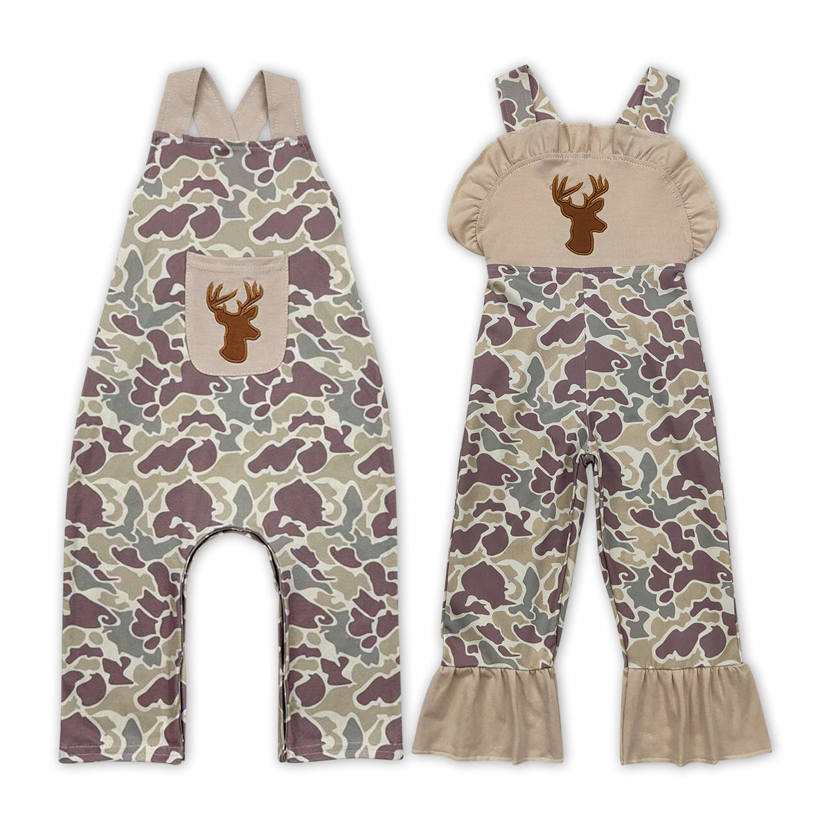 RTS baby girls clothes camouflage Short Sleeve rompers