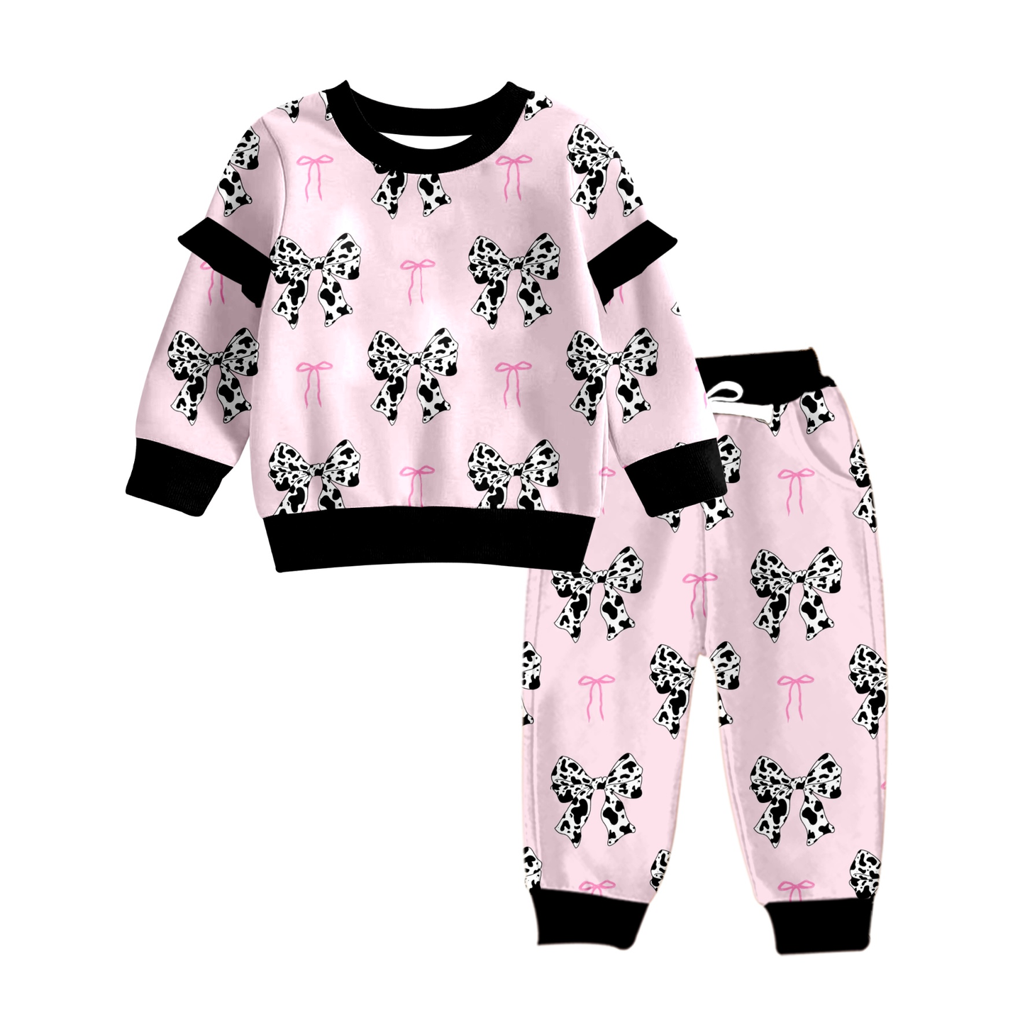Custom moq 5 each style eta 6-7weeks baby girl clothes bow long sleeve pants sets 8-25.7.29