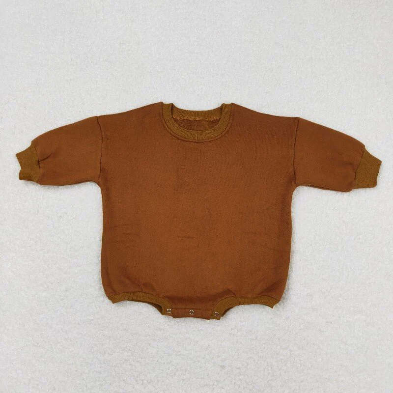 RTS NO MOQ Sibling baby girl boys clothes Fleece-lined long-sleeved bodysuits