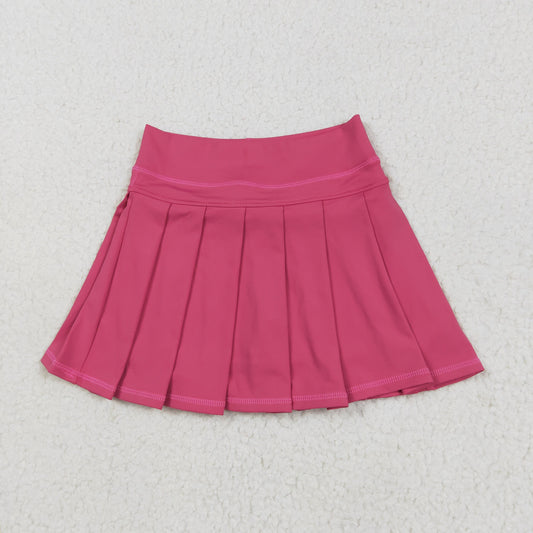 RTSNO MOQ GLK0079 Pure rose red yoga skirt