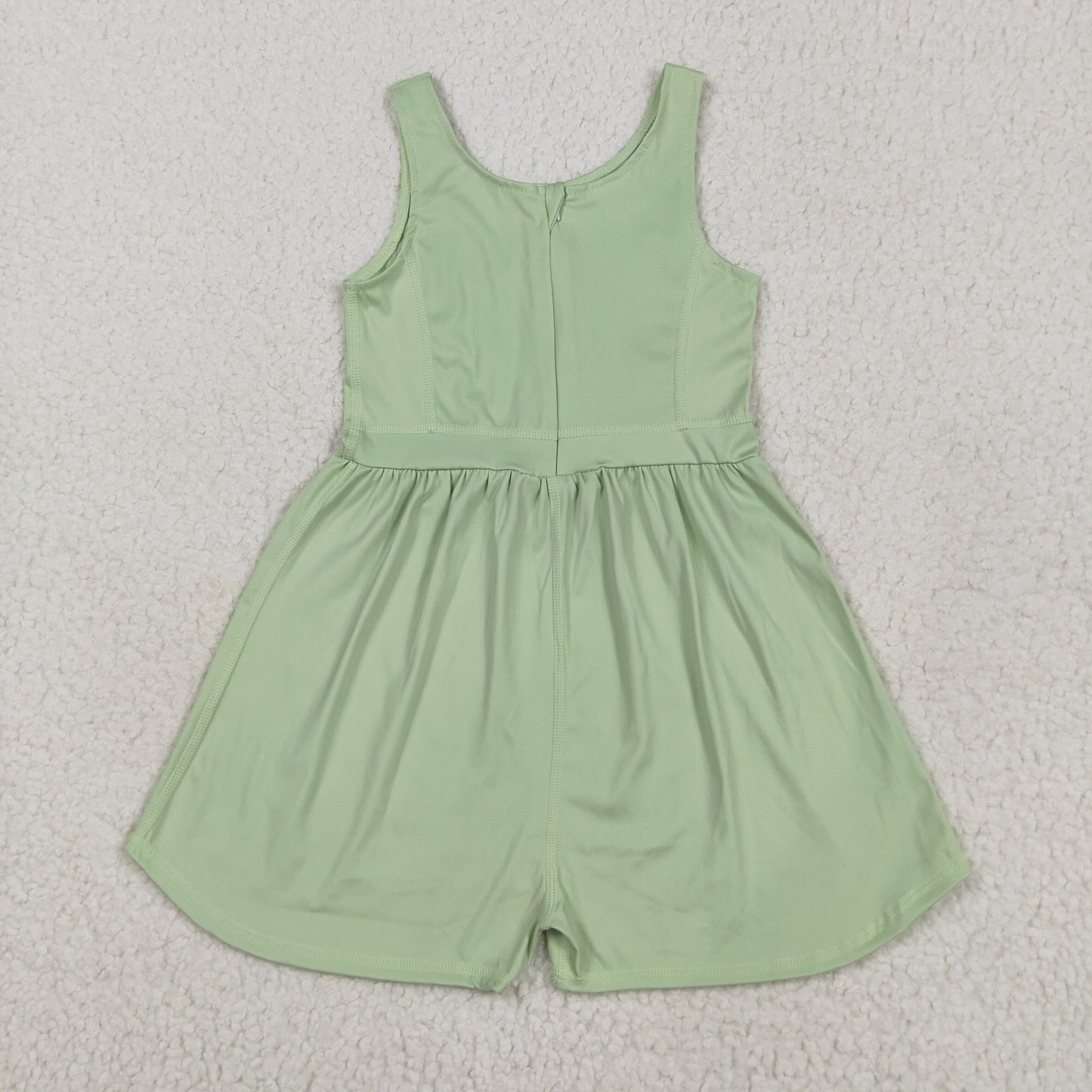 RTS NO MOQ SR3021 Solid yellow and green yoga sleeveless jumpsuit